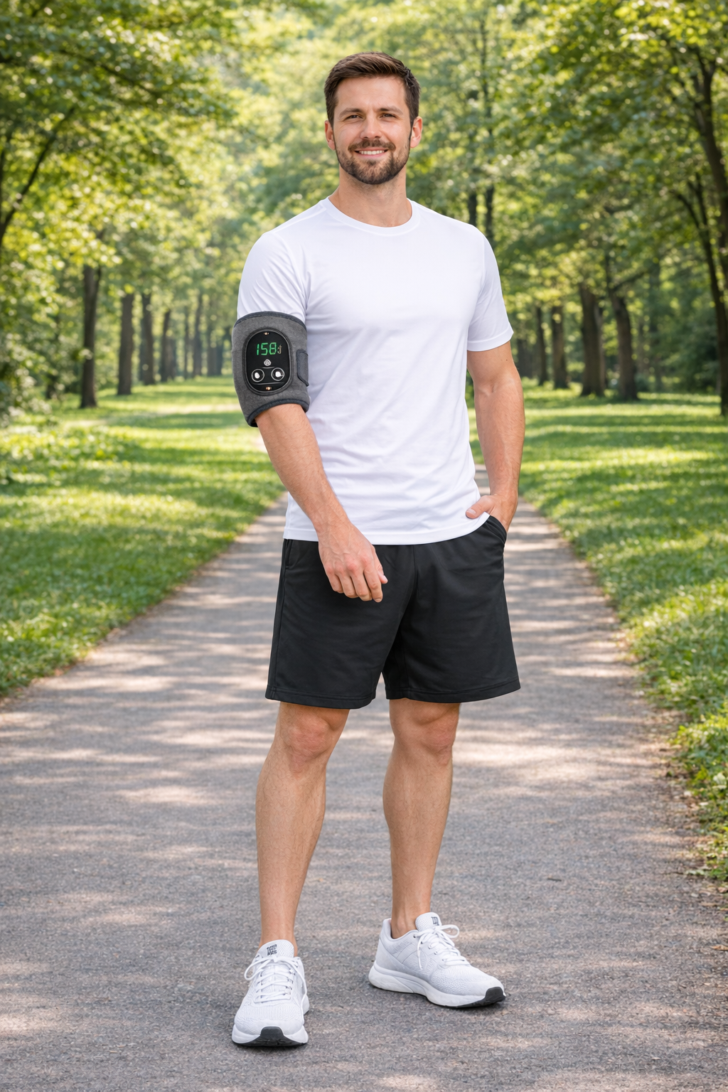 Model wearing wrap on Elbow